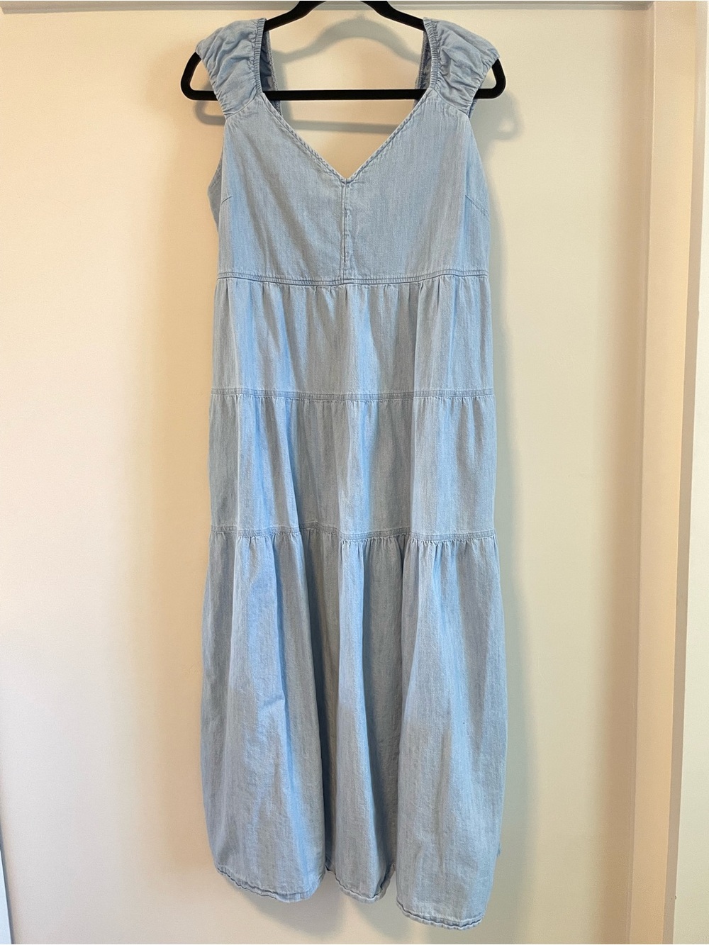 Old Navy Chambray Tiered All-Day Fit & Flare Maxi Dress